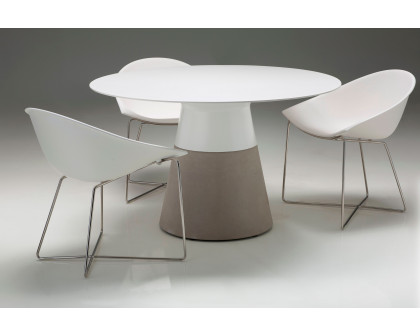 Mobital Maldives Round 49" Dining Table - White, Solid Surface