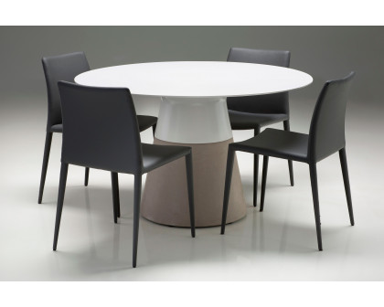 Mobital Maldives Round 49" Dining Table - White, Solid Surface