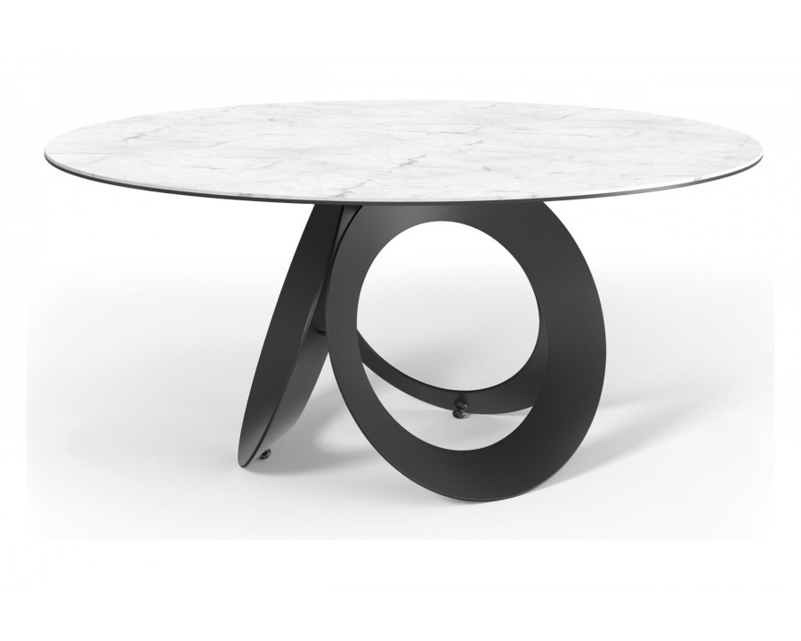 Mobital - Optic Dining Table in White, Ceramic