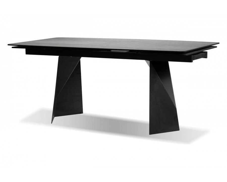 Mobital Prism Dining Table with Double Extension - Industrial Gray, Ceramic