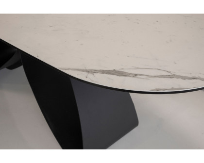 Mobital - Ribbon Dining Table in White, Ceramic