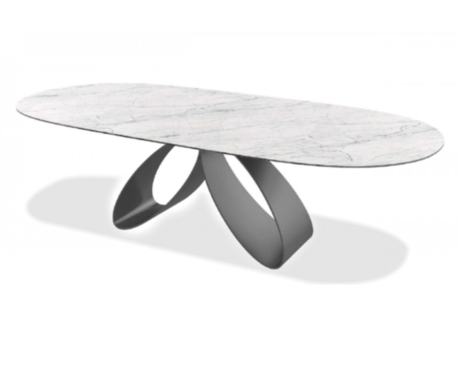 Mobital - Ribbon Dining Table in White, Ceramic