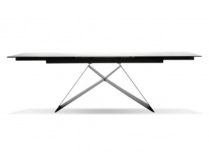 Mobital The W Dining Table with Double Extension - Carrera, Ceramic