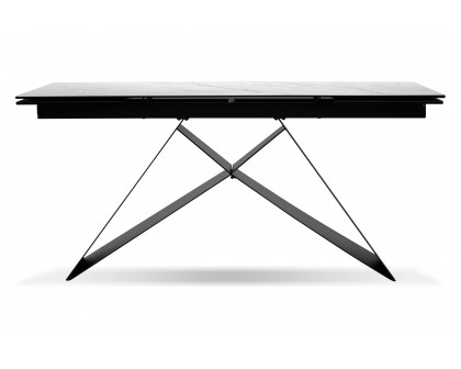 Mobital The W Dining Table with Double Extension - Carrera, Ceramic