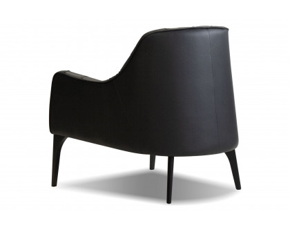 Mobital Ellington Flared Arms Solid Armchair - Black, Leather