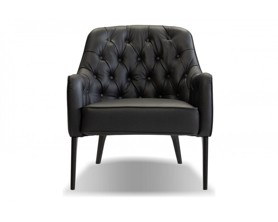 Mobital Ellington Flared Arms Solid Armchair - Black, Leather