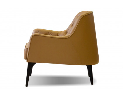 Mobital Ellington Flared Arms Solid Armchair - Caramel, Leather