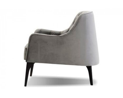 Mobital Ellington Flared Arms Solid Armchair - Graphite Velvet, Fabric