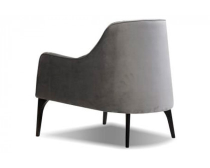 Mobital Ellington Flared Arms Solid Armchair - Graphite Velvet, Fabric