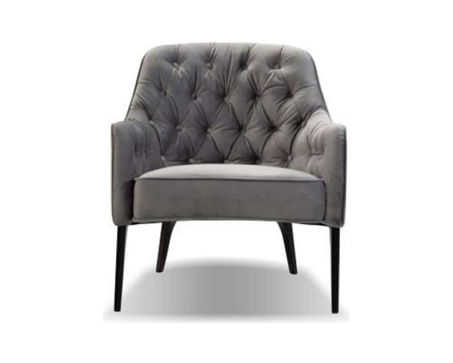 Mobital Ellington Flared Arms Solid Armchair - Graphite Velvet, Fabric