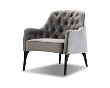 Mobital Ellington Flared Arms Solid Armchair - Graphite Velvet, Fabric