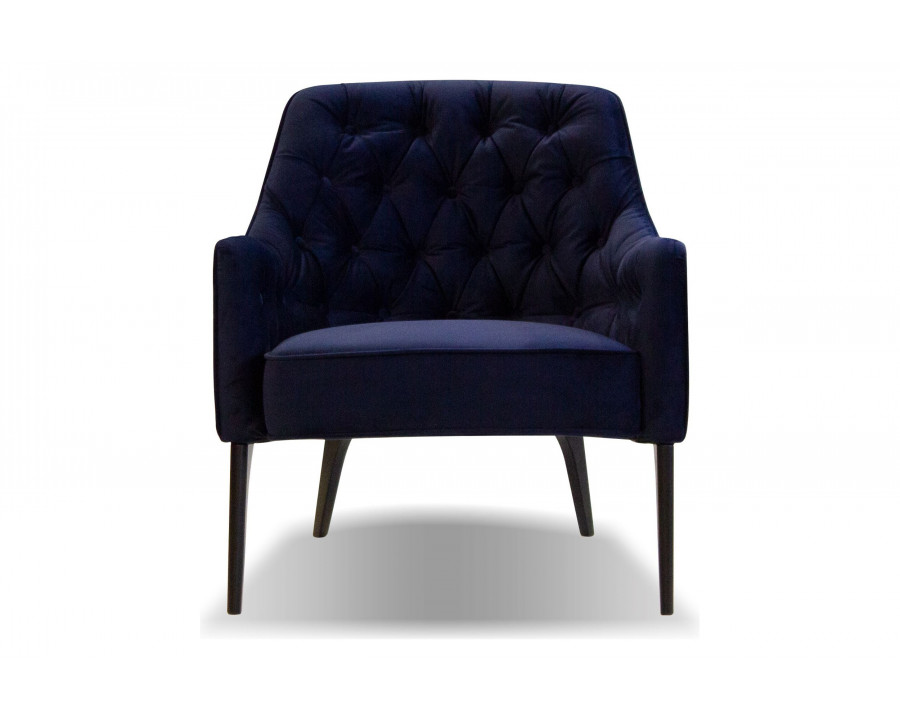 Mobital Ellington Flared Arms Solid Armchair - Navy, Fabric