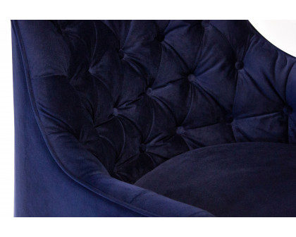 Mobital Ellington Flared Arms Solid Armchair - Navy, Fabric