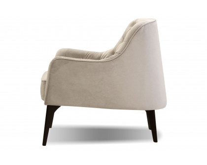 Mobital Ellington Flared Arms Solid Armchair - Oyster Velvet, Fabric