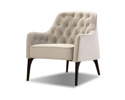 Mobital Ellington Flared Arms Solid Armchair - Oyster Velvet, Fabric