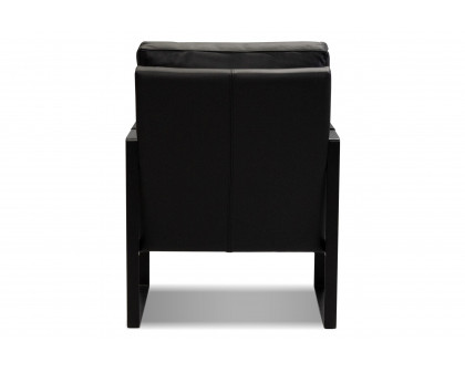 Mobital Mitchell Square Arms Solid Armchair - Black, Leather