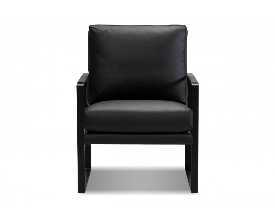 Mobital Mitchell Square Arms Solid Armchair - Black, Leather