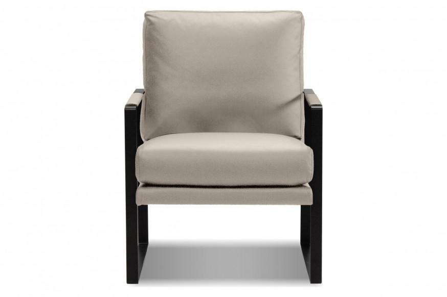 Mobital™ Mitchell Square Arms Solid Armchair - Wheat, Leather