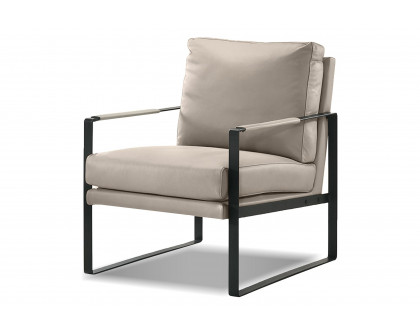 Mobital™ Mitchell Square Arms Solid Armchair - Wheat, Leather