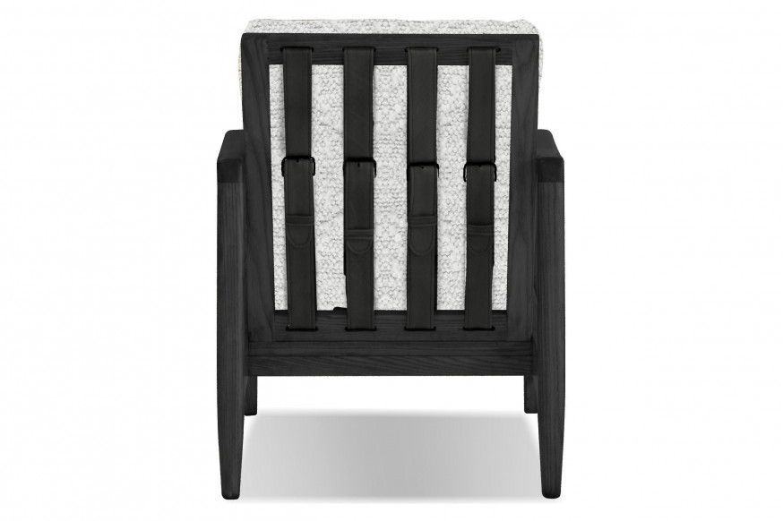 Mobital™ Craftsman Square Arms Lounge Chair - Vanilla Bean, Fabric, Black Matte Frame