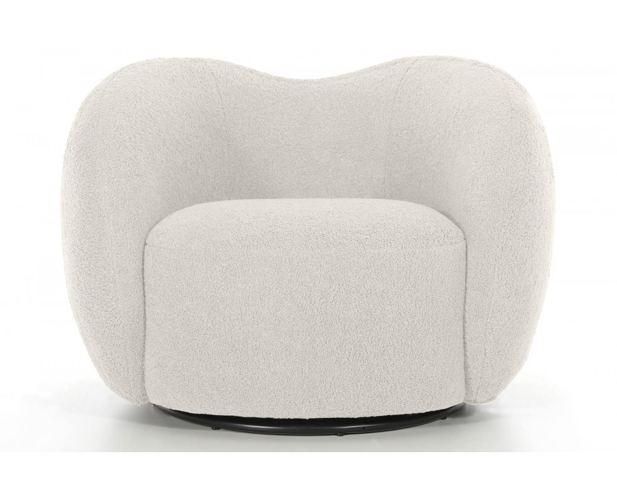 Mobital Dune Swivel Lounge Chair - Cream Teddy, Fabric