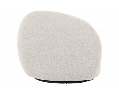 Mobital Dune Swivel Lounge Chair - Cream Teddy, Fabric