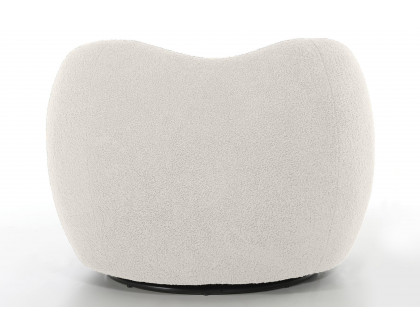 Mobital Dune Swivel Lounge Chair - Cream Teddy, Fabric