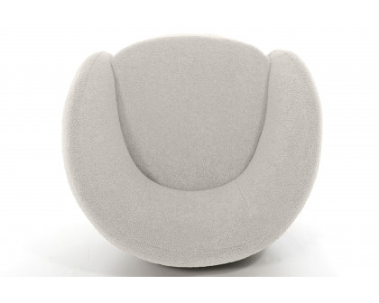 Mobital Dune Swivel Lounge Chair - Cream Teddy, Fabric