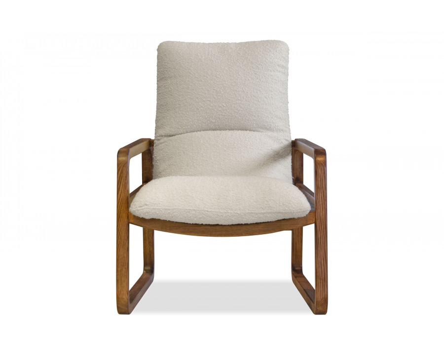 Mobital - Hans Square Arms Lounge Chair in Cream Boucle, Leather