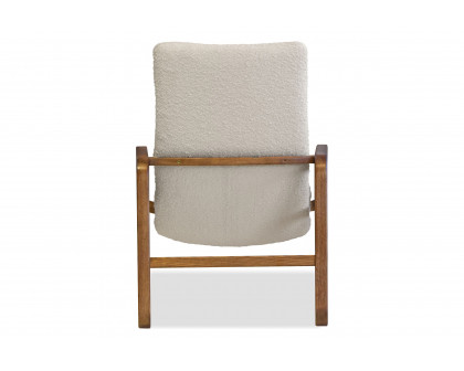 Mobital - Hans Square Arms Lounge Chair in Cream Boucle, Leather