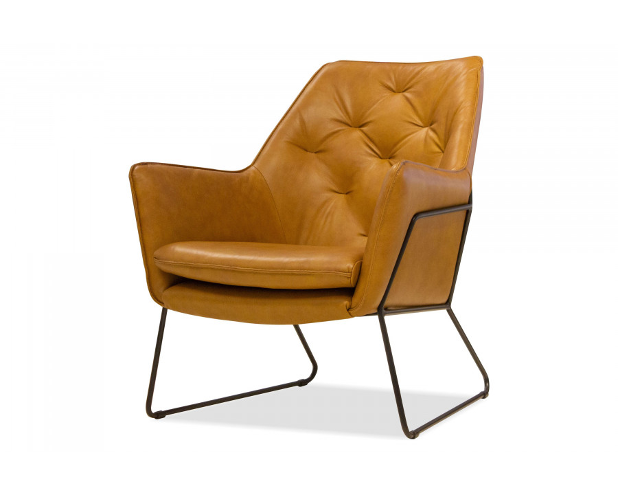 Mobital - Jasmine Flared Arms Lounge Chair in Whiskey, Leather