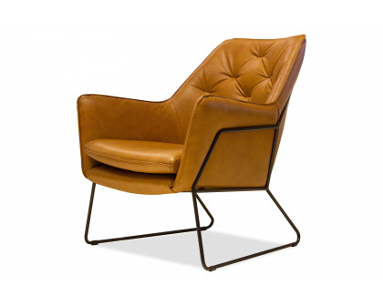 Mobital - Jasmine Flared Arms Lounge Chair in Whiskey, Leather