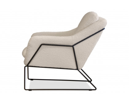 Mobital Jasper Flared Arms Solid Armchair - Cream Boucle, Fabric