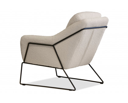 Mobital Jasper Flared Arms Solid Armchair - Cream Boucle, Fabric