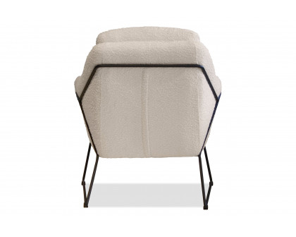 Mobital Jasper Flared Arms Solid Armchair - Cream Boucle, Fabric