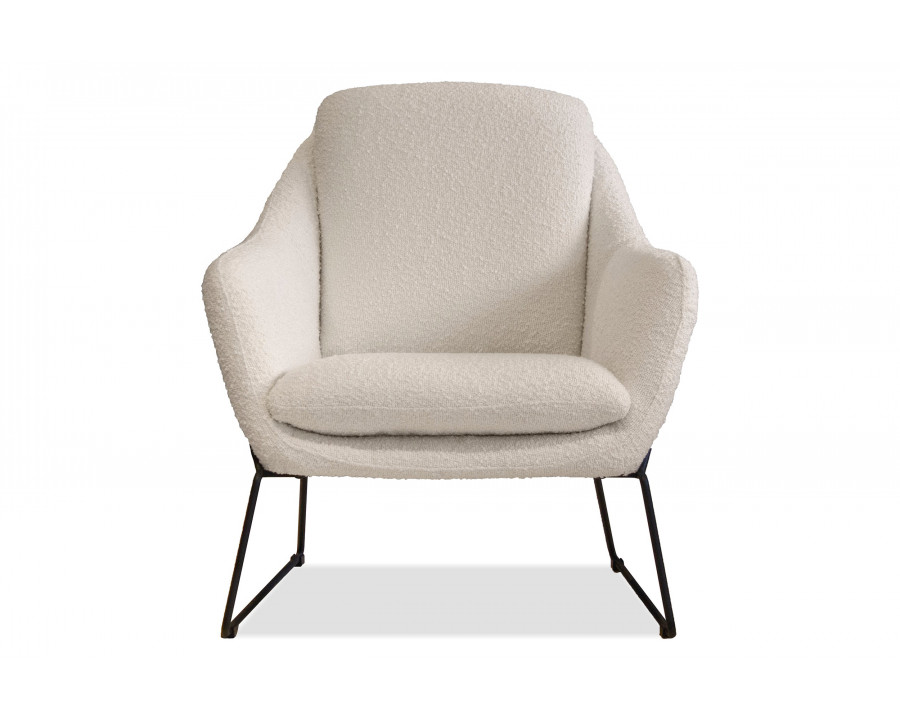 Mobital Jasper Flared Arms Solid Armchair - Cream Boucle, Fabric