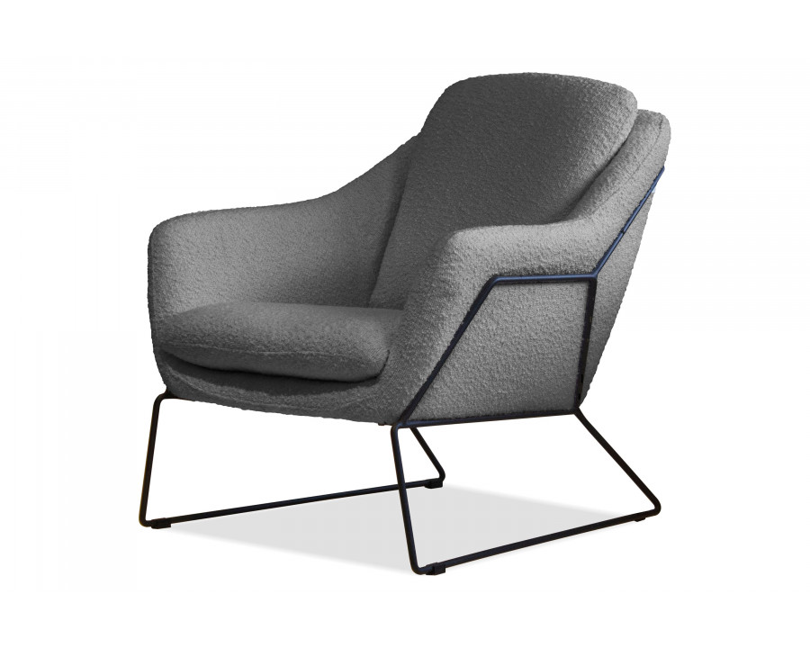 Mobital Jasper Flared Arms Solid Armchair - Smoke Boucle, Fabric