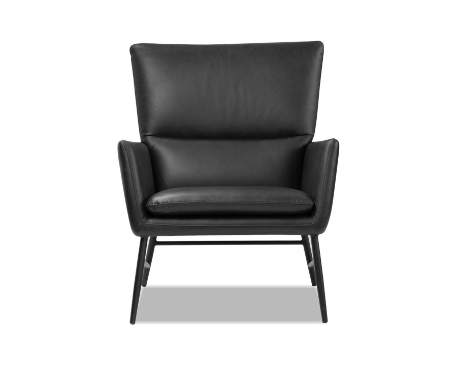 Mobital Morisson Square Arms Lounge Chair - Vintage Black, Leather