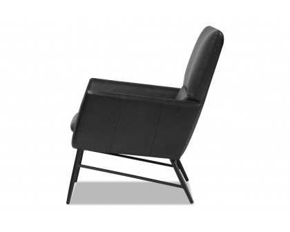 Mobital Morisson Square Arms Lounge Chair - Vintage Black, Leather