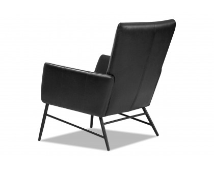 Mobital Morisson Square Arms Lounge Chair - Vintage Black, Leather