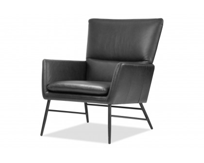 Mobital Morisson Square Arms Lounge Chair - Vintage Black, Leather