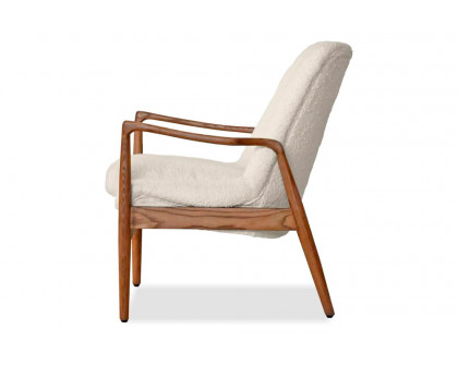 Mobital Reynolds Square Arms Lounge Chair - Cream Boucle, Leather