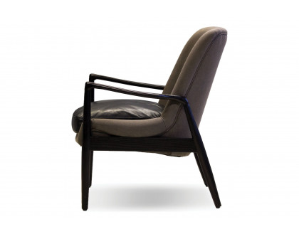 Mobital™ Reynolds Square Arms Lounge Chair - Gray/Black, Leather