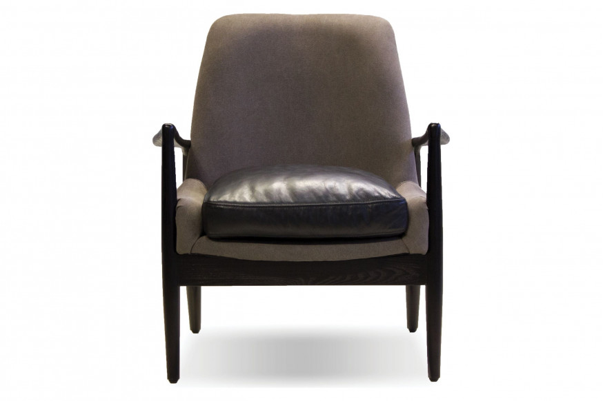 Mobital™ Reynolds Square Arms Lounge Chair - Gray/Black, Leather