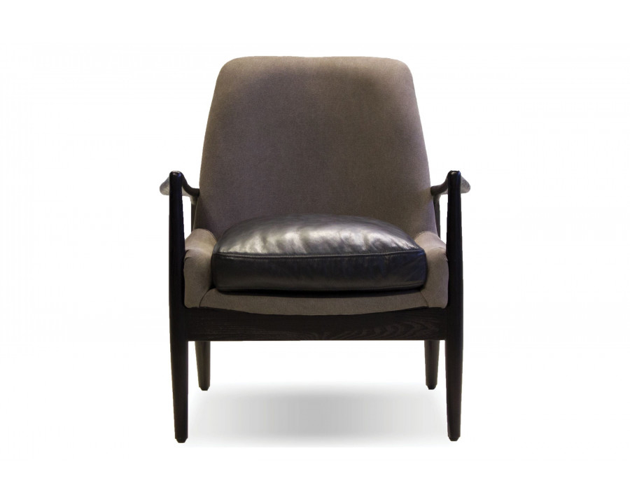 Mobital Reynolds Square Arms Lounge Chair - Gray/Black, Leather