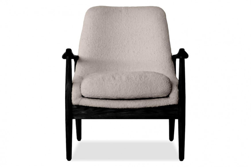 Mobital™ Reynolds Square Arms Lounge Chair - Smoke Boucle, Leather