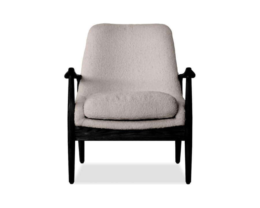 Mobital Reynolds Square Arms Lounge Chair - Smoke Boucle, Leather