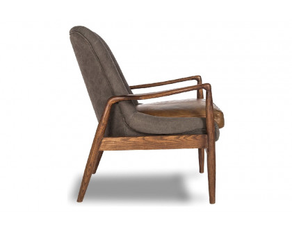 Mobital Reynolds Square Arms Lounge Chair - Gray, Leather