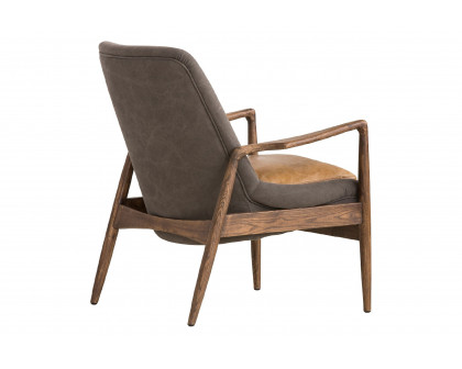 Mobital Reynolds Square Arms Lounge Chair - Gray, Leather