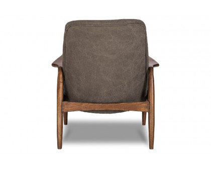 Mobital Reynolds Square Arms Lounge Chair - Gray, Leather